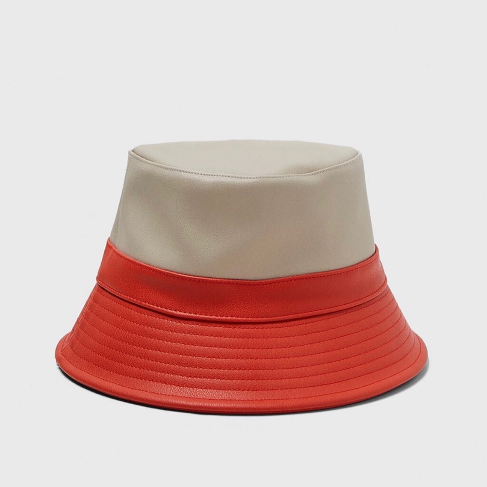 Zara faux leather bucket hat